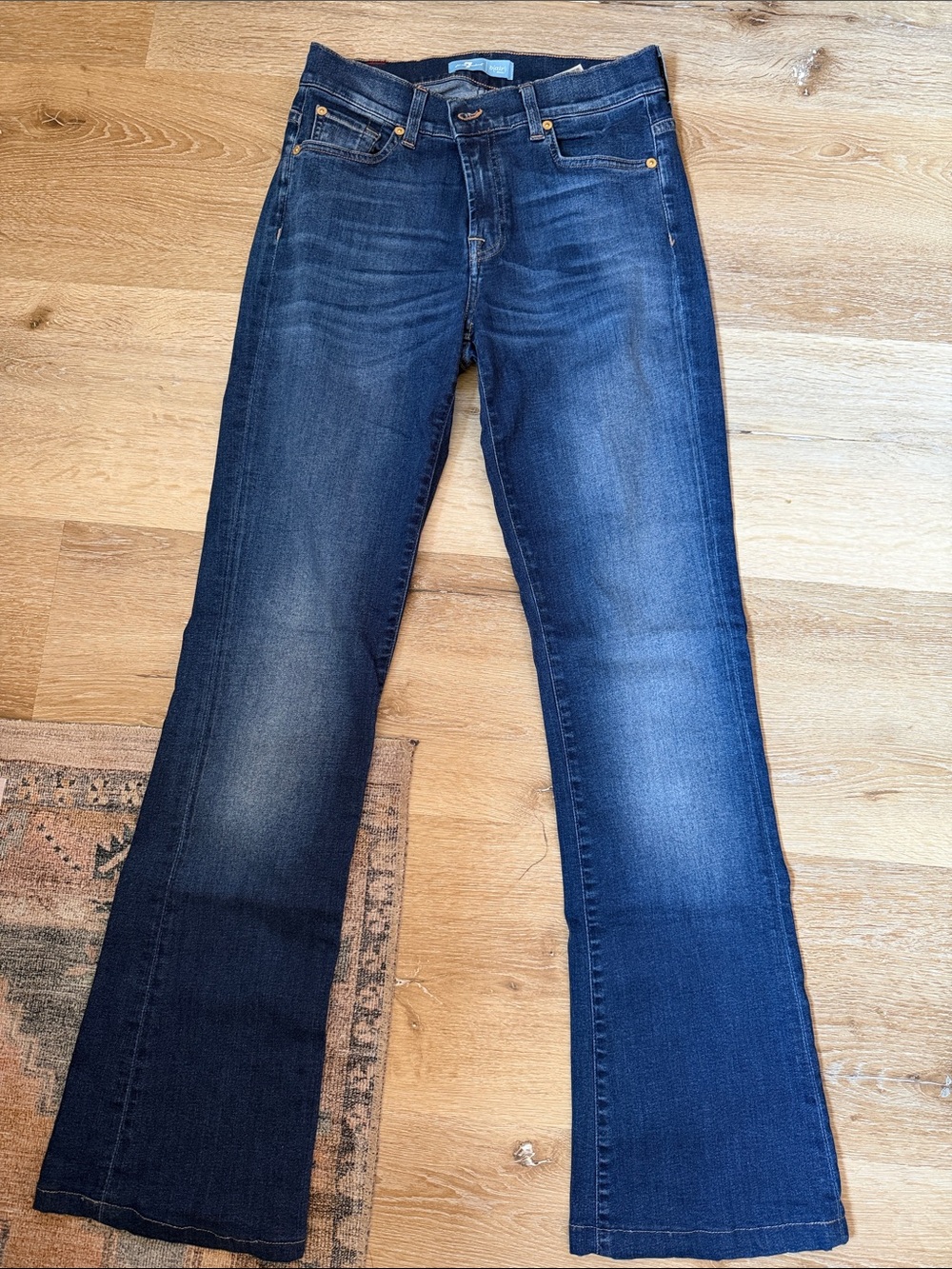 7 For All Mankind Dark Blue Flare Jeans